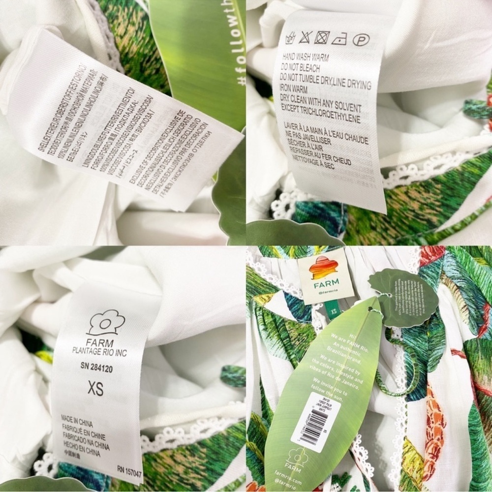 NEW FARM Rio Forest Palm Tropical Linen Jumpsuit XS - Picture 16 of 16